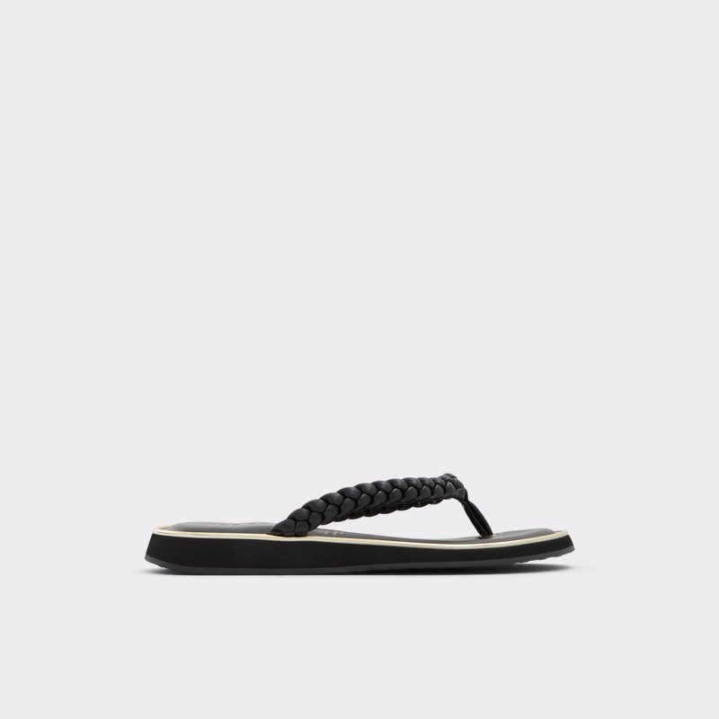 Aldo Thiratha Flade Sandaler Dame Sort | 182504UCZ